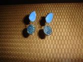 Brinco de Drusa e Sky Blue Glass