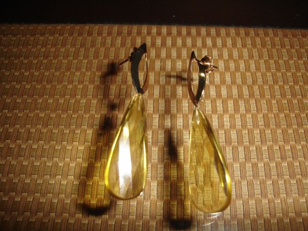 Brincos Cristal Citrino